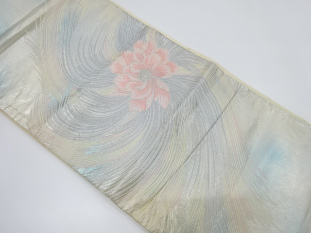 アンティーク　花模様織り出し袋帯（材料）